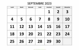 Calendrier des tournois du BCV septembre 2023