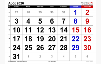 Calendrier des Tournois du BCV août 2026