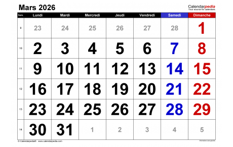 Calendrier des Tournois du BCV Mars 2026