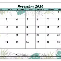Calendrier des Tournois du BCV novembre 2026